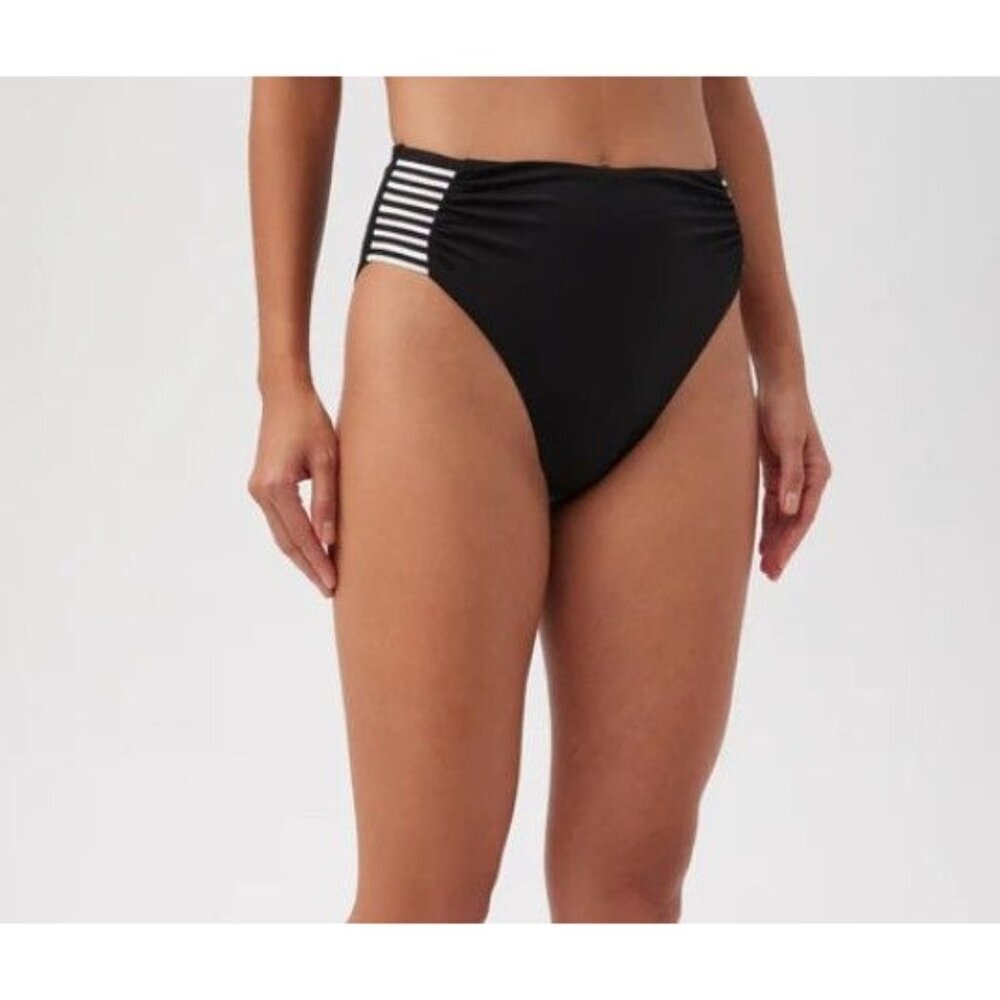 Trina Turk Monaco Pleated High-Waist Bikini Bottom NWT Beach Resort Swim Cruise - Picture 3 of 9